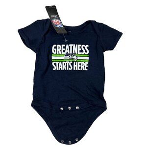 Outer Stuff Kids 0/3M‎ Blue NFL Team Seattle Seahawks Bodysuit NWT